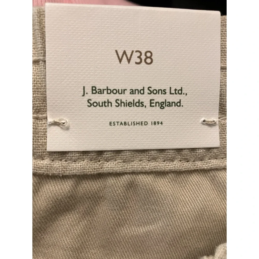 Barbour Shorts NWT Men's Linen Cotton Mix Light Stone Sz38 $110‎
